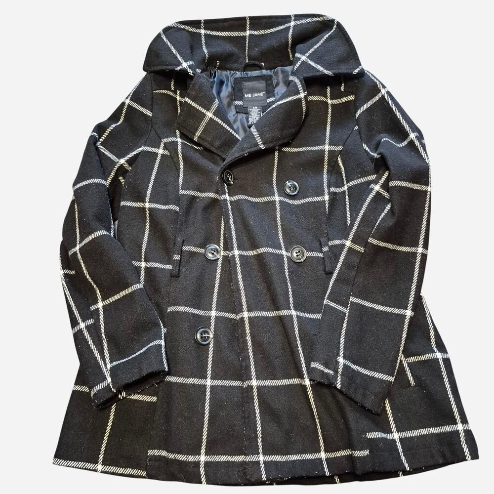 Me Jane Women's Windowpane Check Peacoat Size L